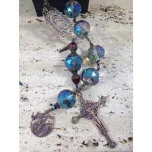 Aqua Crystal One Decade Holy Family Rosary