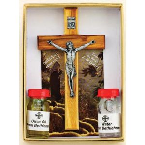 Holy Land Oil and Water Crucifix Set