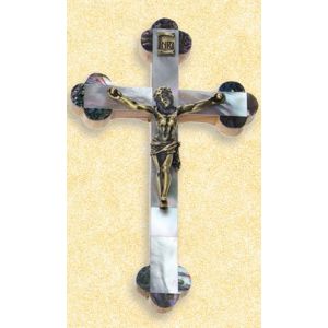 Mother of Pearl and Olive Wood Crucifix