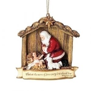 764 Kneeling Santa Ornament