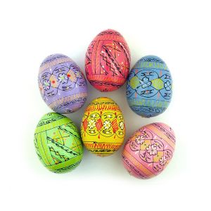 Pastel Ukrainian Handpainted Wooden Eggs