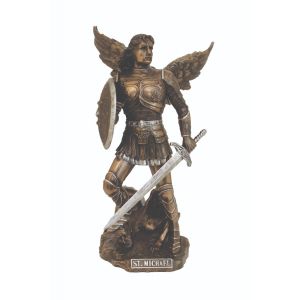 512 St. Michael Bronze w/ Pewter Highlights Statue