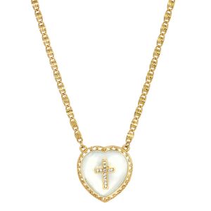 Mother of Pearl with Crystal Cross Necklace