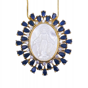 720 Our Lady of Grace Mother Pearl & Crystal Neck