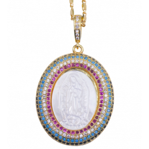 Our Lady of Gudalupe Mother of Pearl w/ Crystals