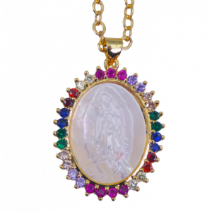 Our Lady of Gudalupe Mother of Pearl & Crystals