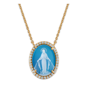 Our Lady of Grace Crystal Halo Necklace