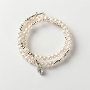 Wrap Rosary Bracelet - Pearl