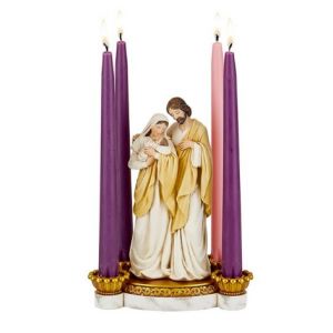 Holy Family Advent Candle Holder 9"