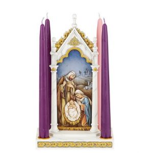 Arched Holy Family Advent Candle Holder