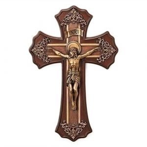 782 Filigree Bronzed Resin Crucifix