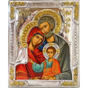 Holy Family Icon with .925 Silver