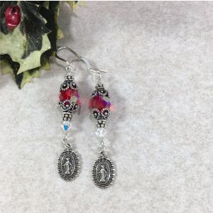 Genuine Ruby Swarovski Crystal Earrings