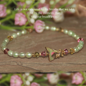 Hummingbird Pearl Crystal Breath Away Bracelet