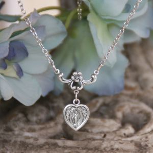 618 Miraculous Heart with Flower Necklace