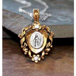 Miraculous Medal with Swarovski Crystal Necklace