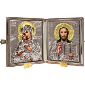 Virgin of Vladamir and Christ the Teacher Diptych