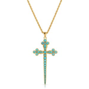 Cross Necklace - Turq