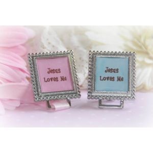 'Jesus Loves Me' for Boys Pacifier Holder