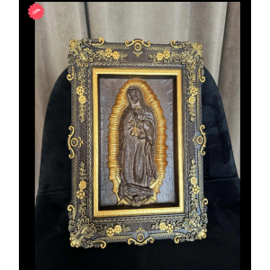 Our Lady of Guadalupe Hand Carved Wood Plaque