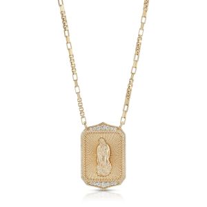 Our Lady of Guadalupe with Crystals on Link Chain
