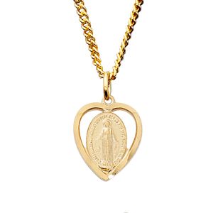 Heart Miraculous Gold Over Sterling Necklace