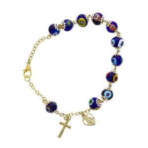 846 Murano Glass Blue Gold Bracelet