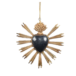 Sacred Heart Black Ornament