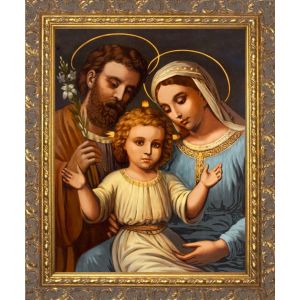 Italian Holy Family - Ornate Gold Framed 12x16 Art