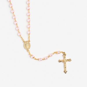 523 Rose Glass Pearl Rosary