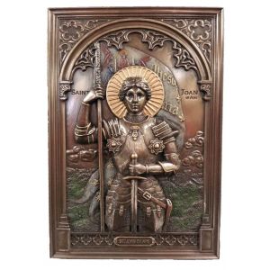 St. Joan of Arc Plaque, Cold Cast Bronze