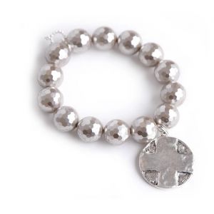 Faceted Mother of Pearl Lord's Prayer Bracelet