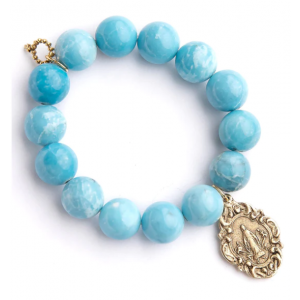 Blue Agate Blessed Virgin Bracelet