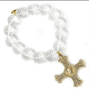 Blessed Virgin Mary Faceted Quartz Bracelet