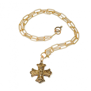 Blessed Mother Cross Necklace
