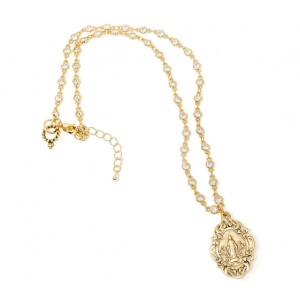 807 Crystal Virgin Mary Necklace