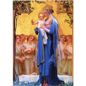 Madonna and Child with Angels Christmas Cards