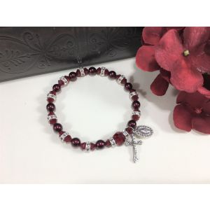 Pearl & Crystal Red Bracelet