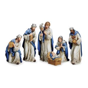 Beautiful Blues 6pc Nativity Set
