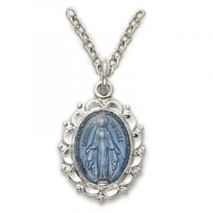 Blue Enamel Miraculous Medal