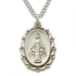 Sterling Silver Filigree Miraculous Medal