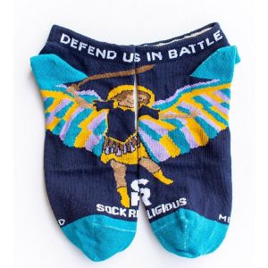 Saint Michael No Show Socks