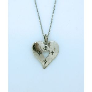 Sterling Heart with Cross Cutouts Necklace