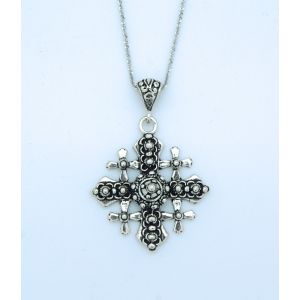 Sterling Jerulsalem Cross Necklace