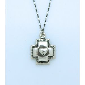 Sterling Cross Heart Neckace