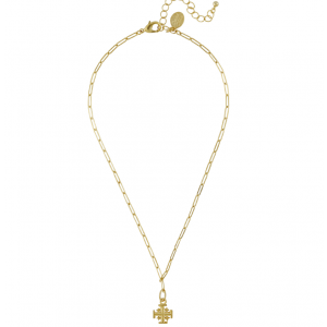 Tiny Jerusalem Cross Link Necklace