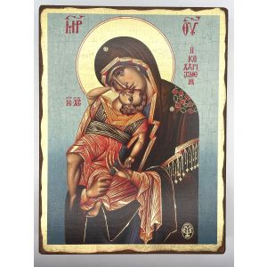 Virgin of Vladimir Wooden Greek Icon 5x4