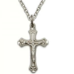 Sterling Silver Crucifix with Etched Details