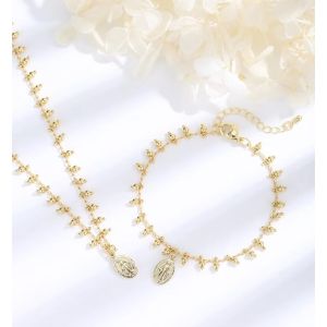 Tiny 14kt Goldplated Bead Miracaulous Bracelet