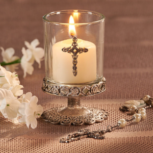 Pewter Cross Candle Holder